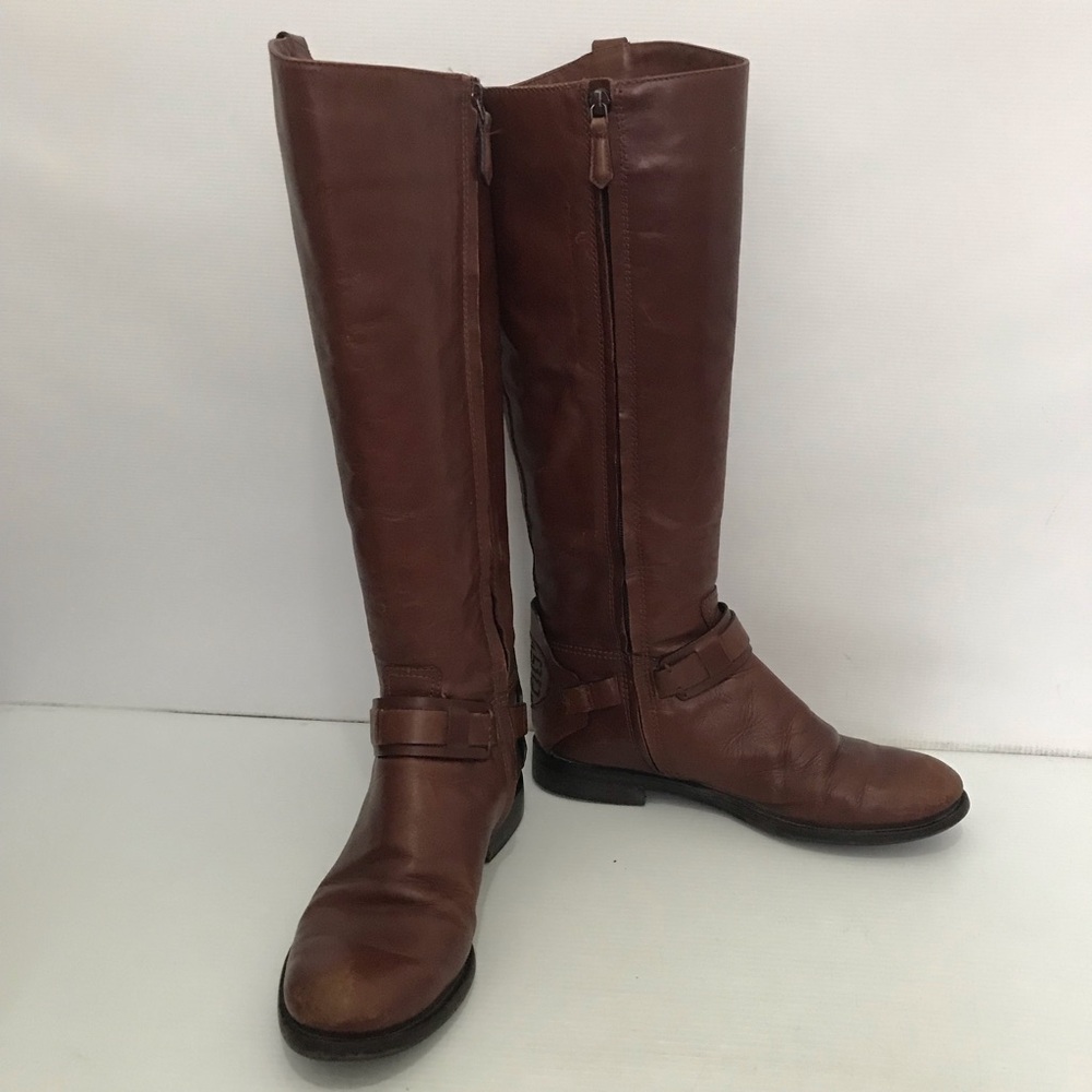 Tory Burch Classic Tall Leather Riding Boots - Brown Size 8M